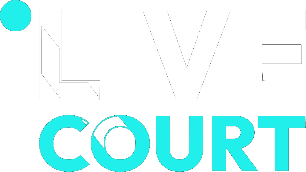 LiveCourt logo — live web system for clubs on PodPlay
