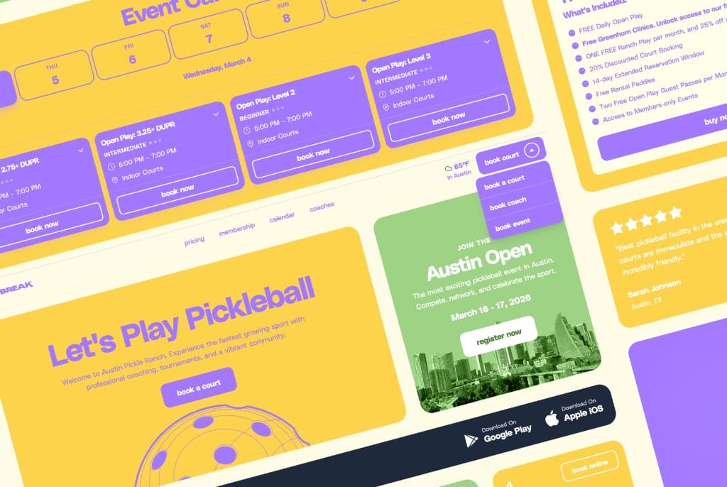 LiveCourt web system product design proof of work by LimitBreak