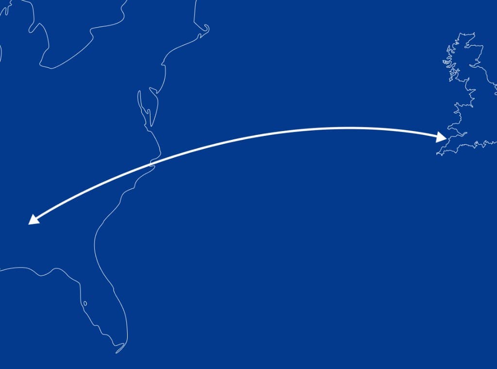 Map of LimitBreak headquarters in North Devon UK and partnerships across the United States